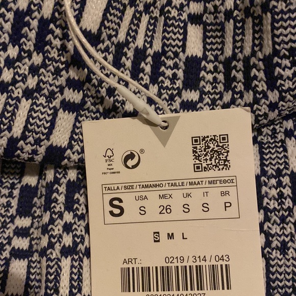 NWT zara fringe skirt in navy and blue - Picture 2 of 2